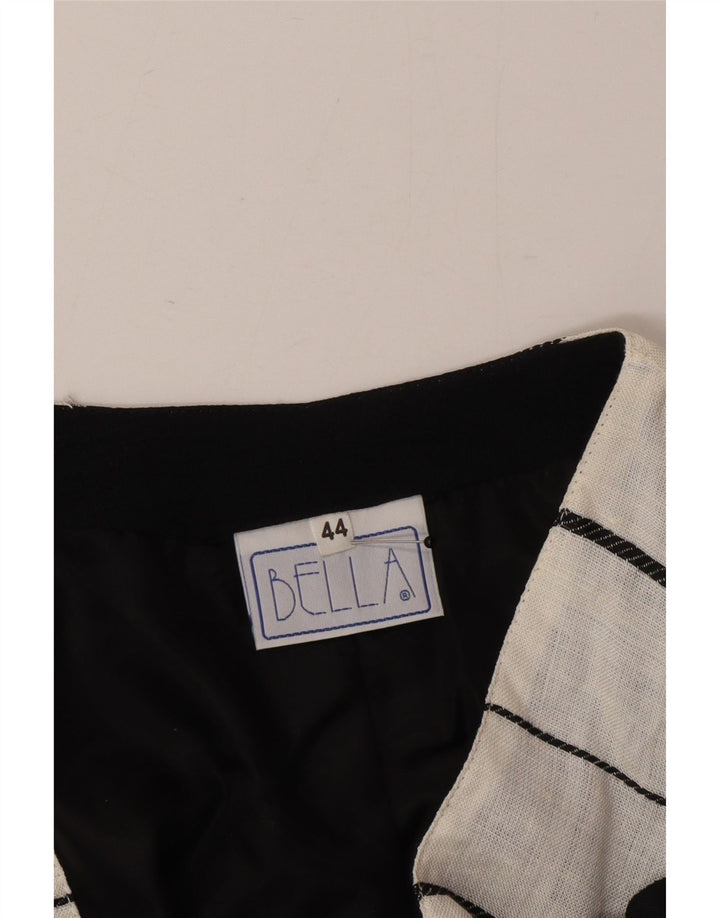 Jachetă Bolero Vintage pentru femei la dublu piept IT 44 Medium White Striped