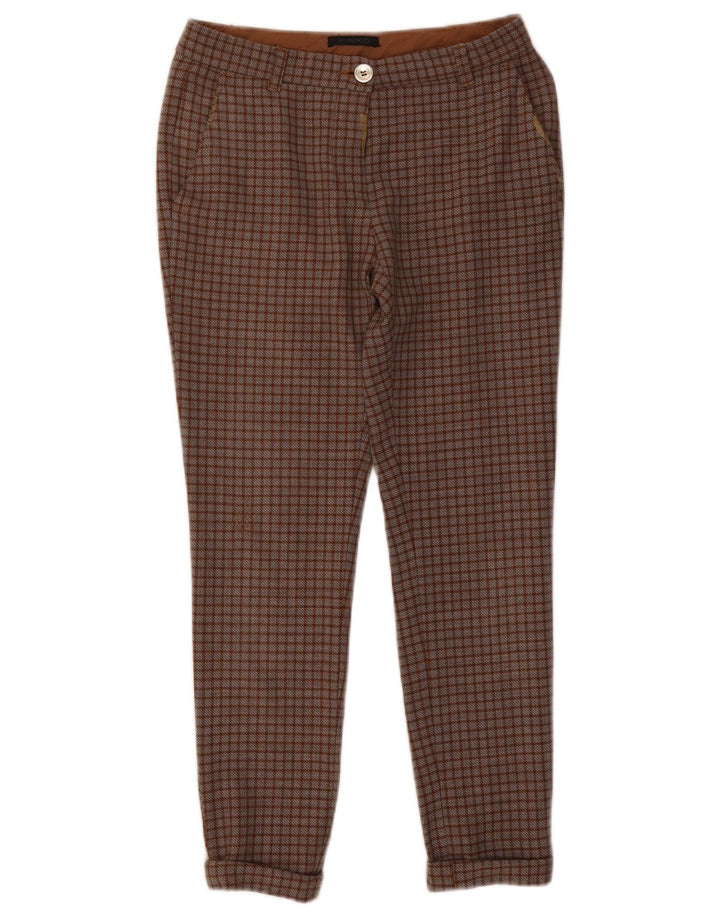 Pantaloni chino slim pentru femei Pinko L26 L26 poliester cu carouri maro