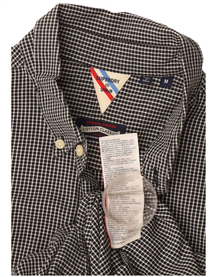 Cămașă pentru bărbați Superdry, bumbac vichy negru mediu