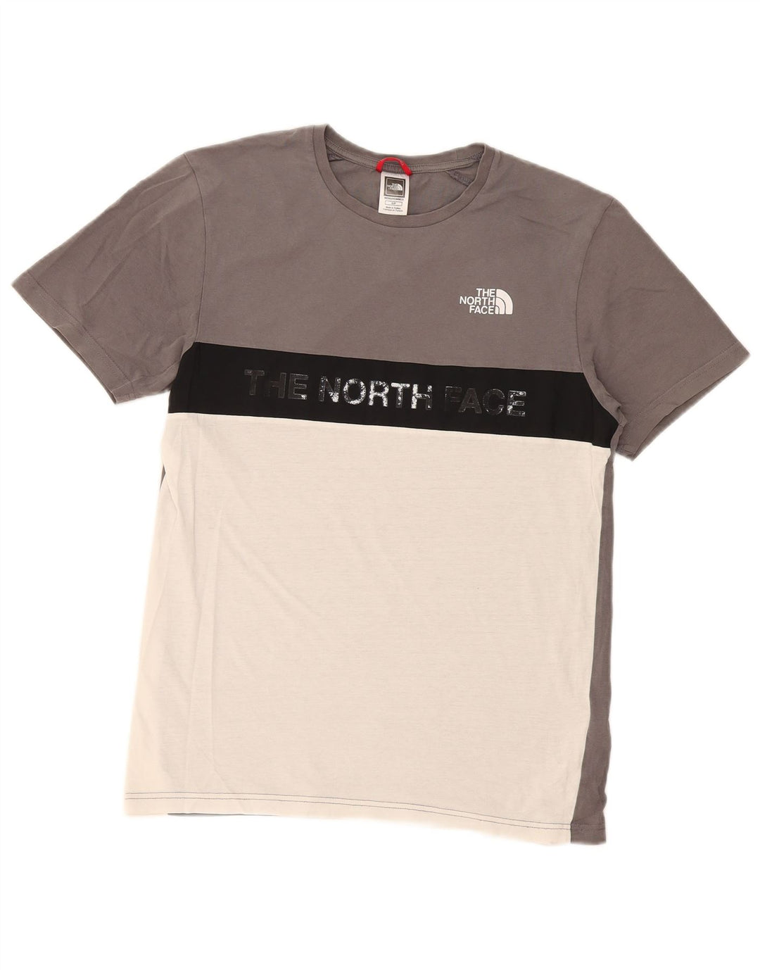 Tricou cu grafică obișnuită The North Face pentru bărbați Top mic, gri, color block