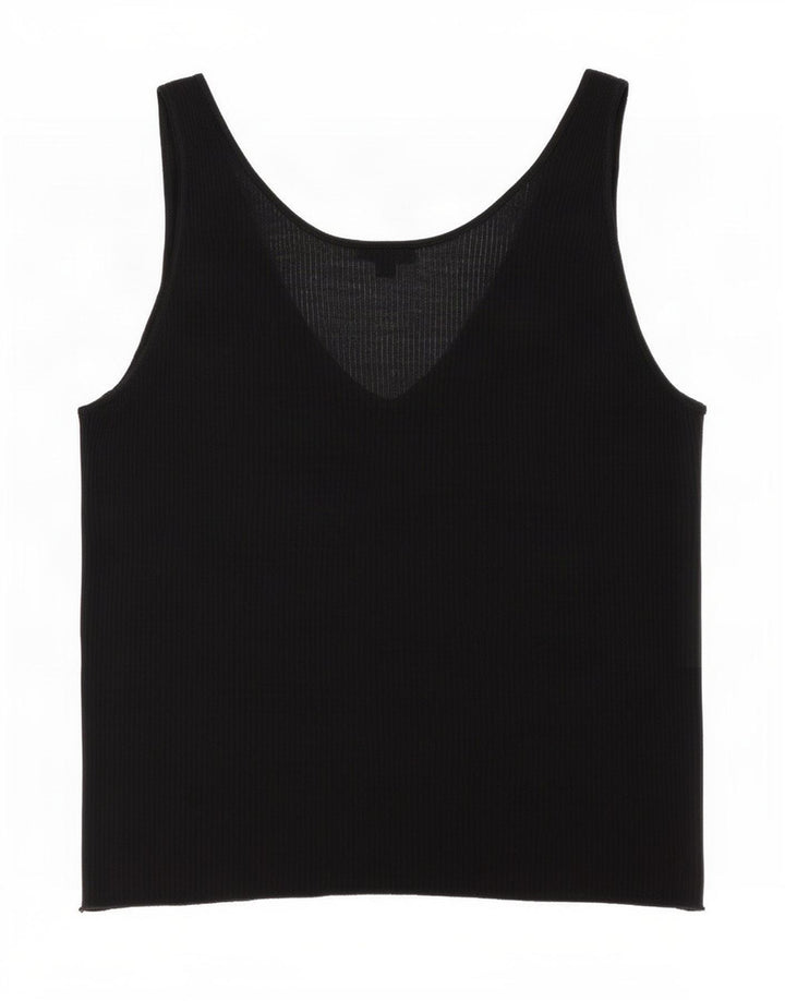 Massimo Dutti Femei See Through Vest Top UK 18 XL Negru