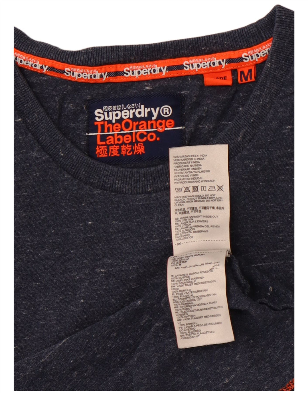 SUPERDRY Tricou Bărbați Top Mediu Bleumarin Bumbac Pete
