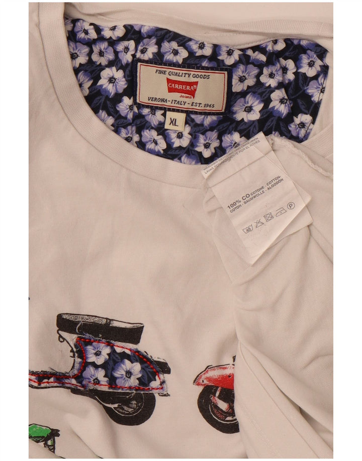 CARRERA Tricou grafic pentru bărbați Top XL Bumbac alb