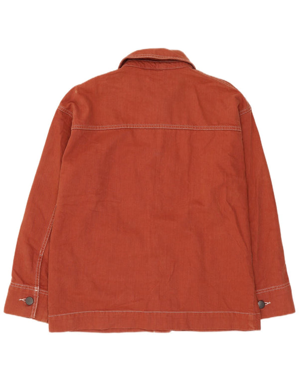 Topshop Womens Oversized Utility Jacket UK 10 Small Orange Cotton