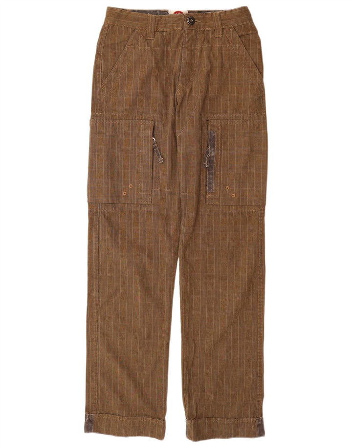 Murphy & Nye Pantaloni Cargo Drepți Bărbați L29 L33 Bumbac Maro Check