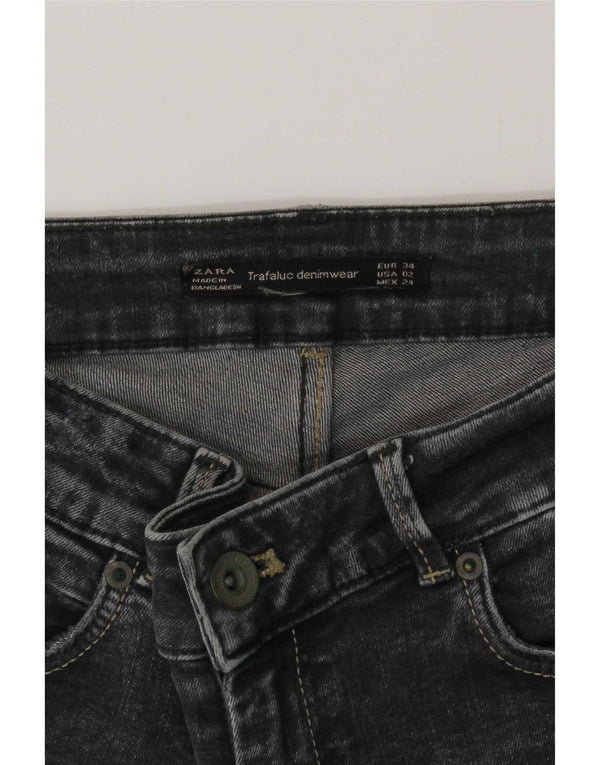 Zara femei Trafaluc blugi skinny distressed EU 34 2XS W24 L28 gri
