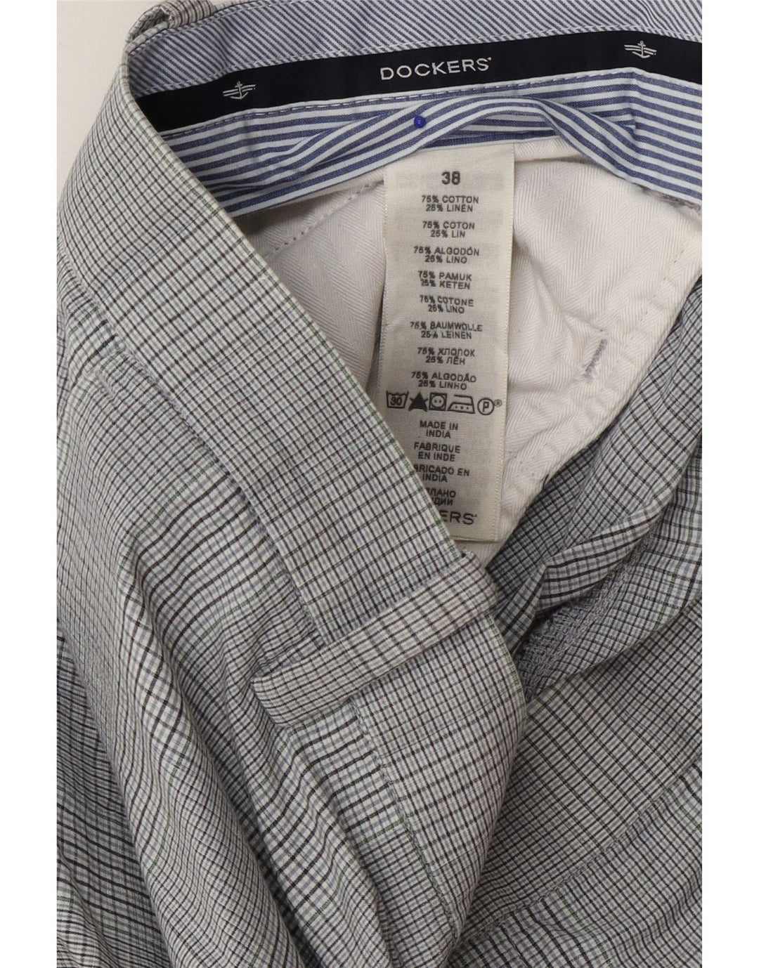 Pantaloni scurți chino Dockers pentru bărbați W38 XL, bumbac cu carouri gri
