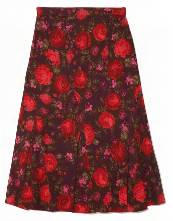 Fusta din velur pentru femei Marks & Spencer UK 12 Medium W32 Purple Floral