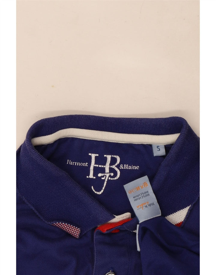 Tricou polo pentru bărbați Harmont & Blaine, bumbac albastru mic