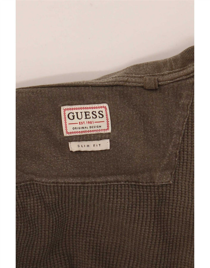 Guess Slim Fit Top cu mânecă lungă, kaki mediu