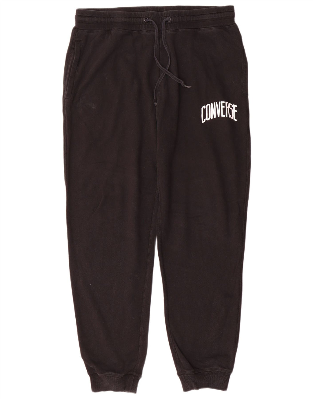 Pantaloni de trening grafic Converse pentru bărbați Joggeri, bumbac mediu negru