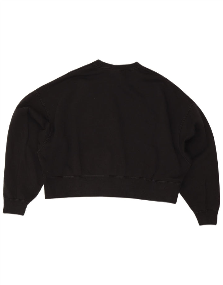 Pulover NIKE Crop Oversized pentru femei UK 10 Bumbac negru mic
