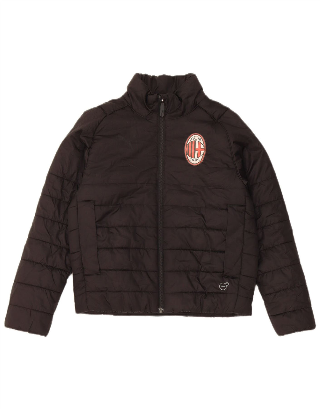 Jachetă căptușită Puma AC Milan pentru băieți 9-10 ani, poliester negru