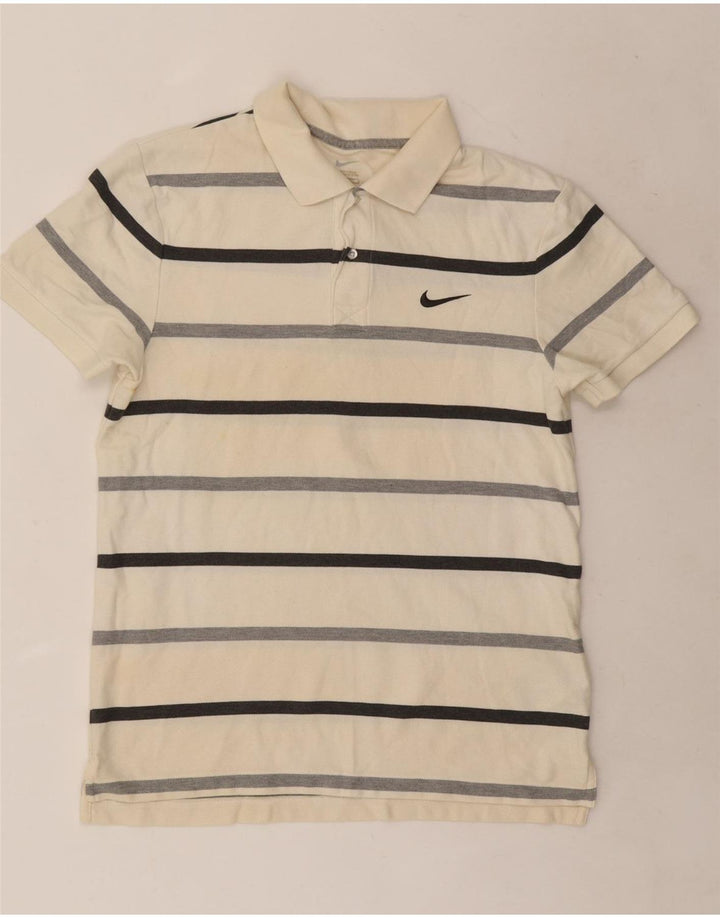 Tricou polo Nike pentru bărbați, bumbac cu dungi albe medii
