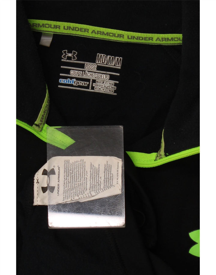 Pantalon de trening pentru bărbați, Cold Gear, cu fermoar și gât, negru mediu