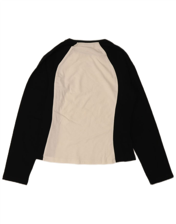 Crop Top pentru femei FILA cu mânecă lungă IT 40/42 mic, negru, bumbac color bloc