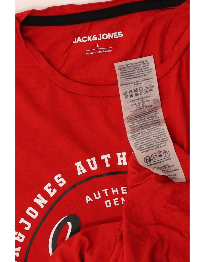 Tricou cu grafică obișnuită Jack & Jones pentru bărbați Top mare bumbac roșu