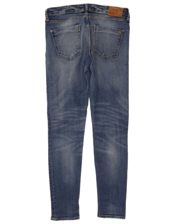 Blugi skinny distressed pentru femei Zara EU 38 Small W28 L29 Albastru