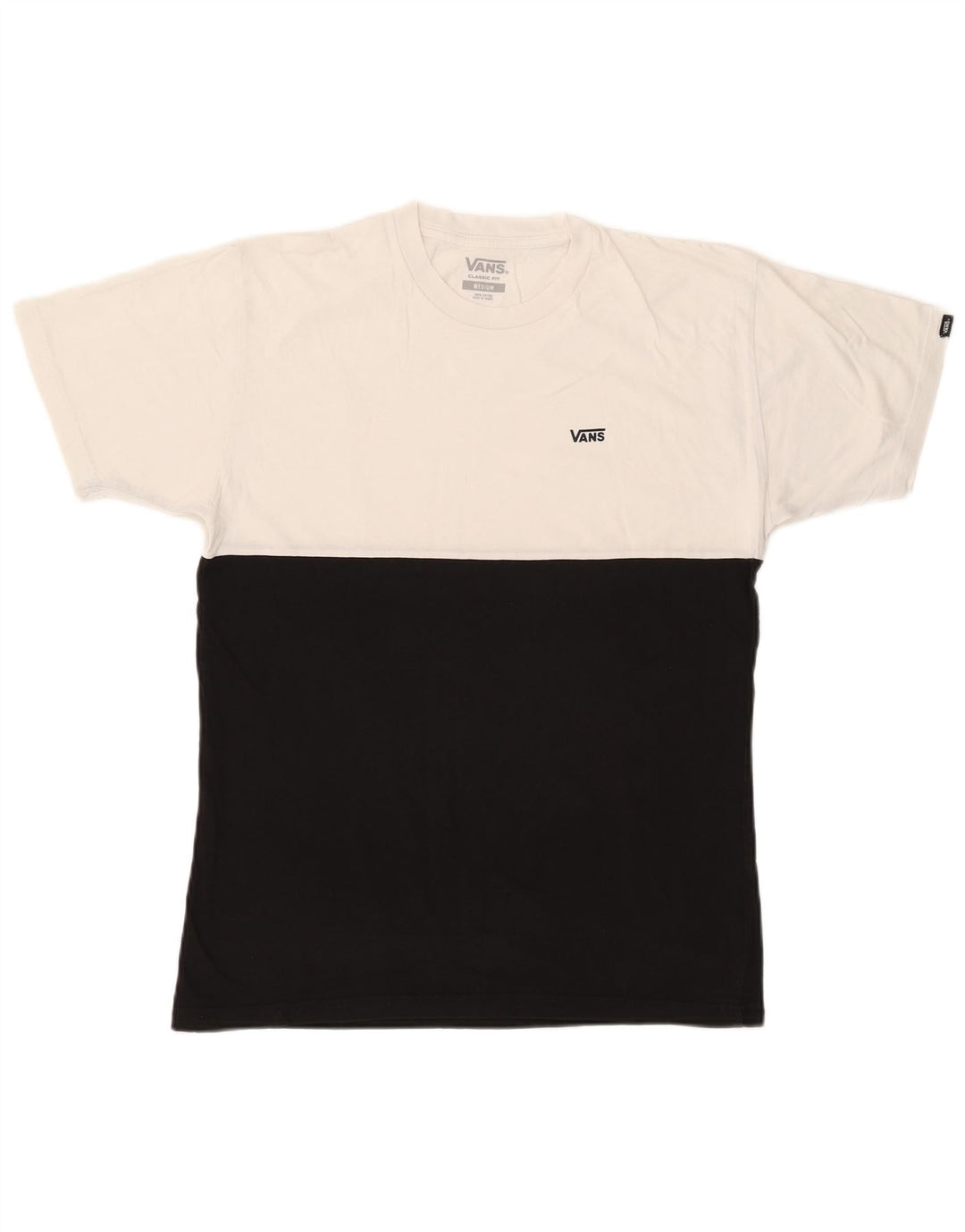 Tricou VANS Classic Fit pentru bărbați Top mediu negru din bumbac color bloc