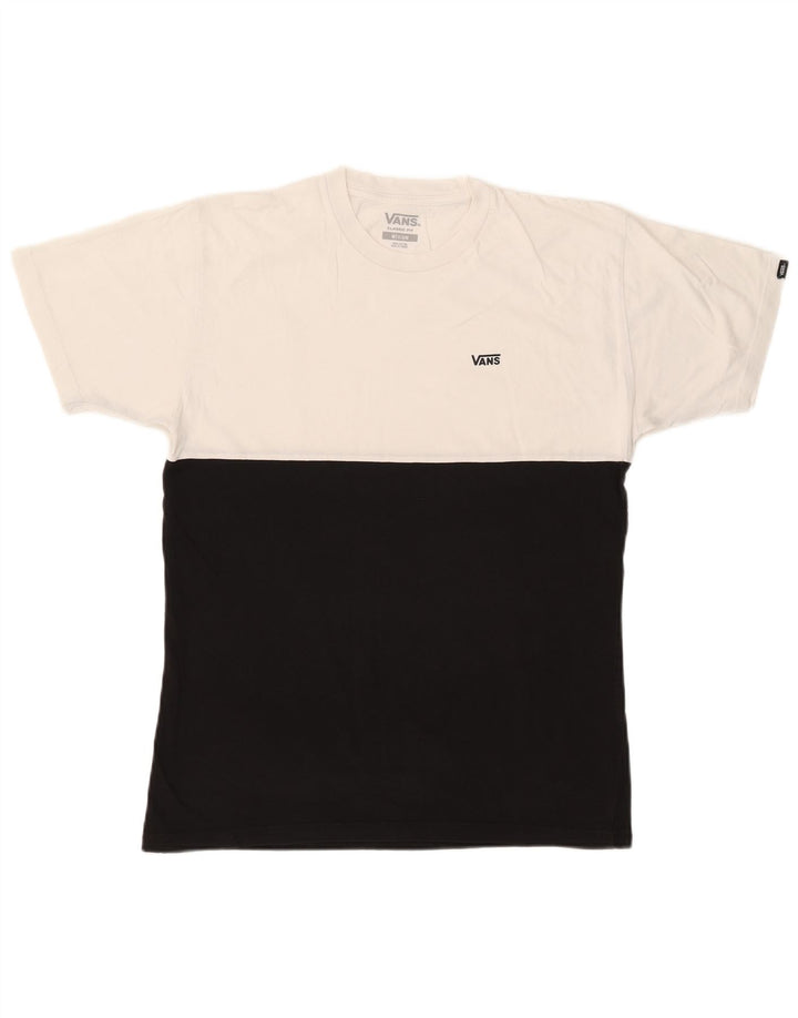 Tricou VANS Classic Fit pentru bărbați Top mediu negru din bumbac color bloc