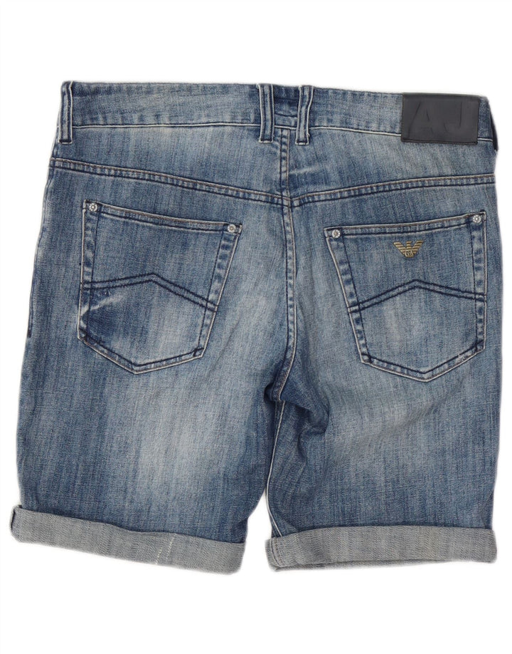 Pantaloni Scurt Denim Armani Junior Băieți 14-15 Ani W34 Bumbac Albastru