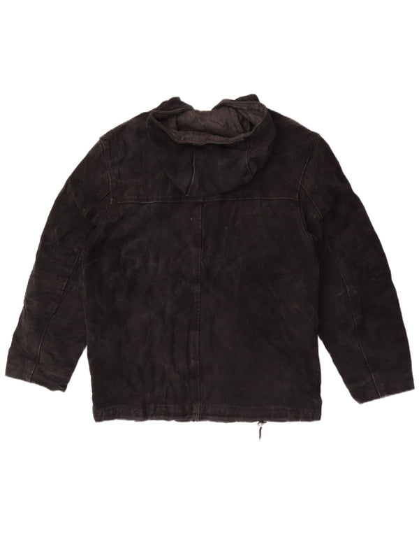 Jachetă Privilegi Femei din piele intoarsa cu gluga IT 44 Medium Neagra
