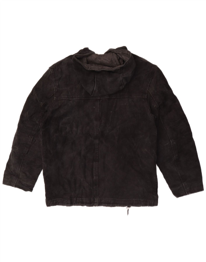 Jachetă Privilegi Femei din piele intoarsa cu gluga IT 44 Medium Neagra