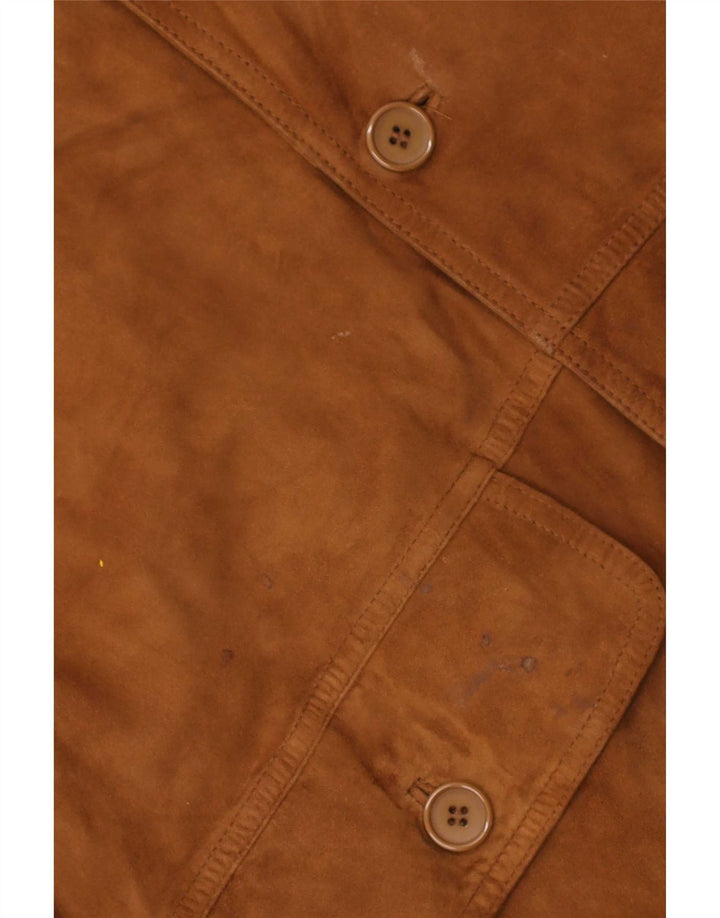Bomber vintage pentru bărbați din piele intoarsa IT 50 mare, maro, din piele
