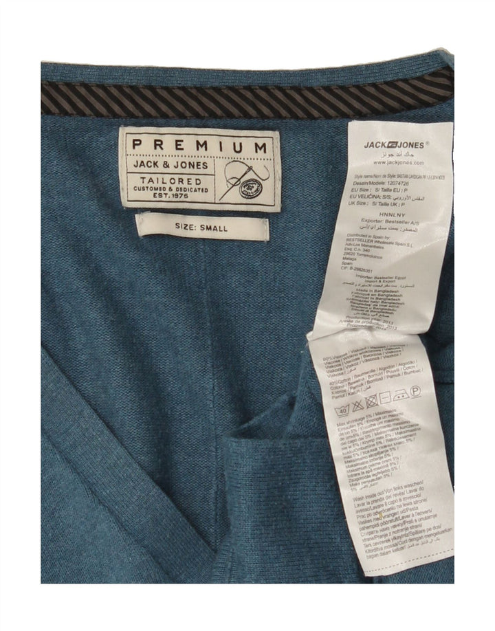 JACK & JONES Mens Cardigan Sweater Small Blue Viscose Vintage Jack & Jones and Second-Hand Jack & Jones from Messina Hembry 