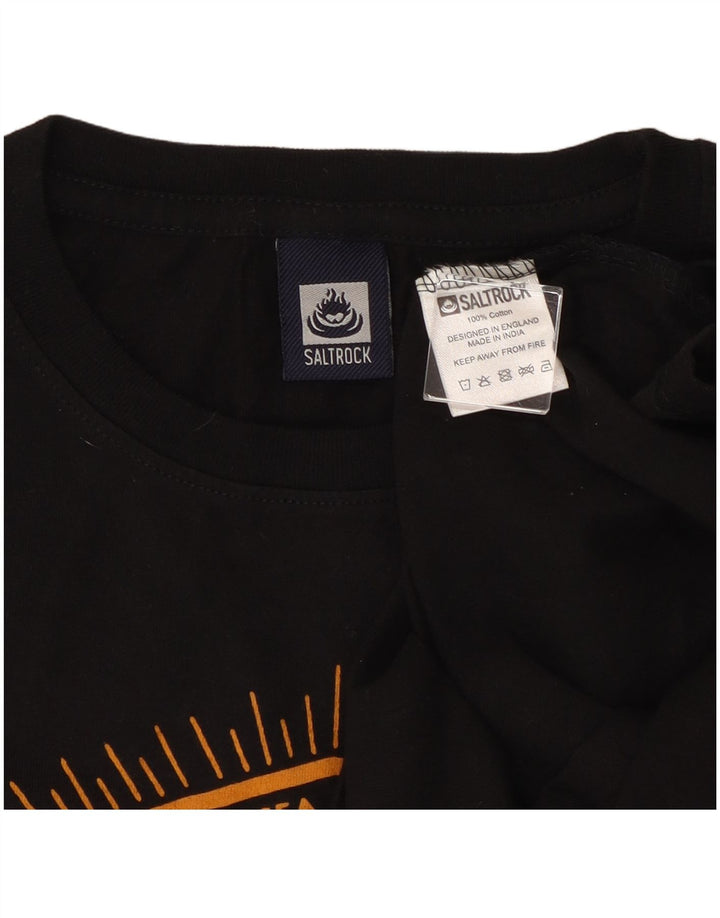 Tricou grafic Saltrock pentru bărbați Top mic bumbac negru