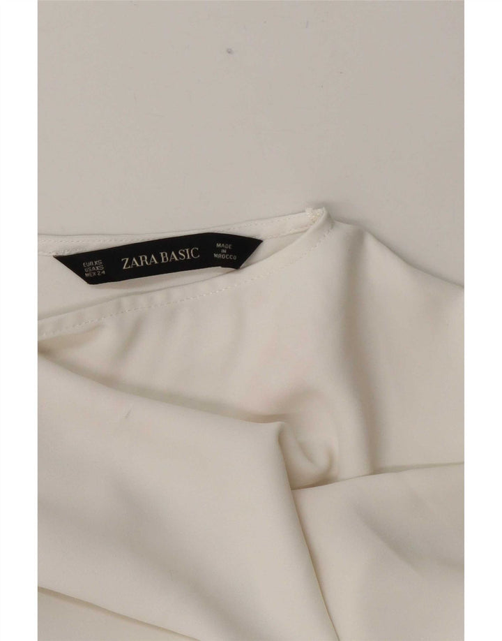 Bluză supradimensionată pentru femei Zara UK 6 XS, alb, bloc de culoare