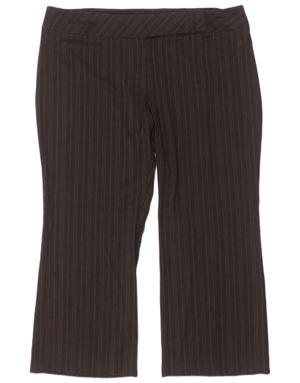 Pantaloni de costum pentru femei Marks & Spencer UK 20 2XL W44 L28 gri cu dungi