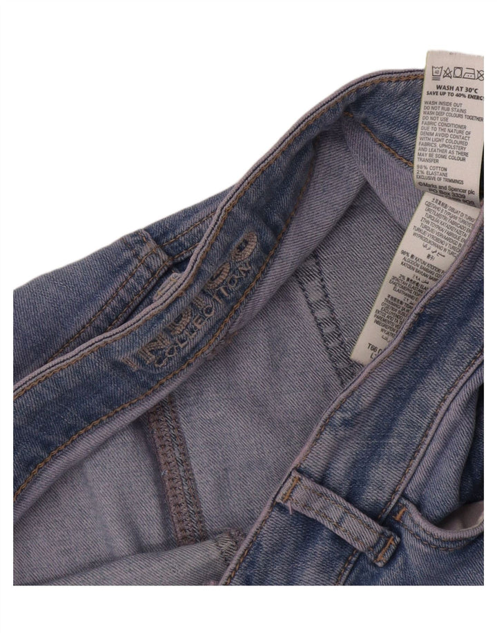 Fusta de denim învechită Indigo pentru femei Marks & Spencer UK 12 Medium W32 Albastru
