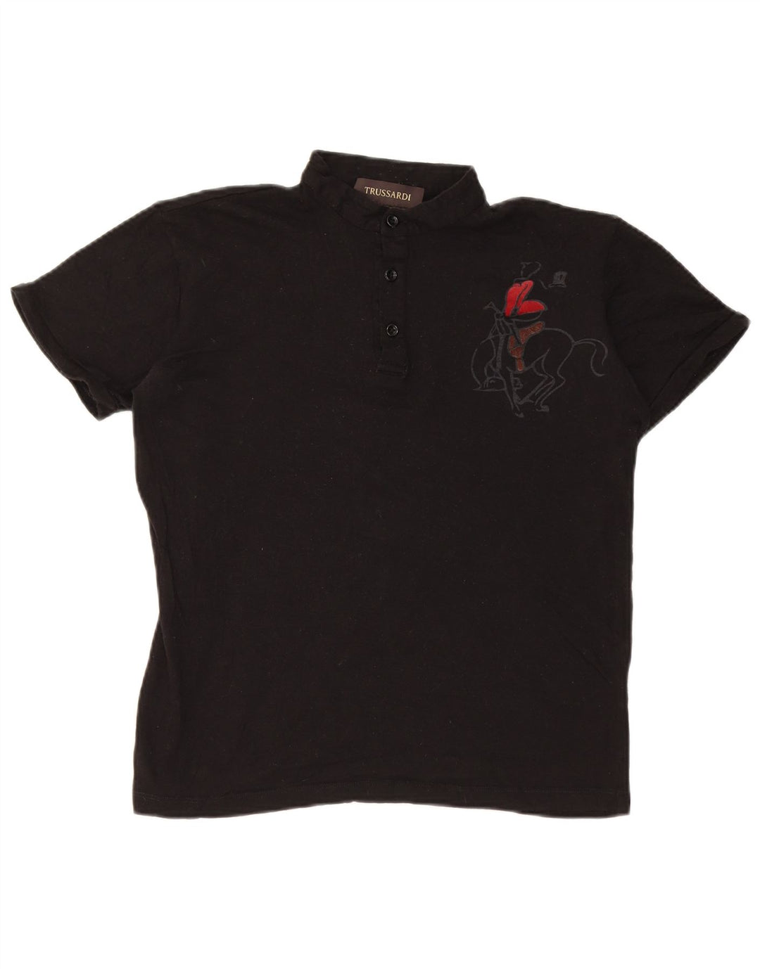 Trussardi Tricou Polo pentru Femei UK 14 Medium Negru