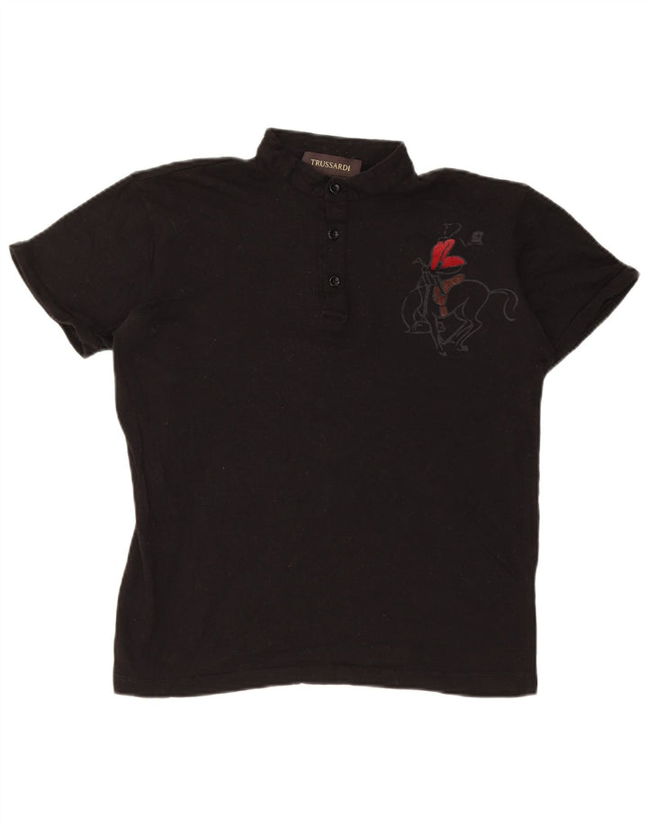Trussardi Tricou Polo pentru Femei UK 14 Medium Negru