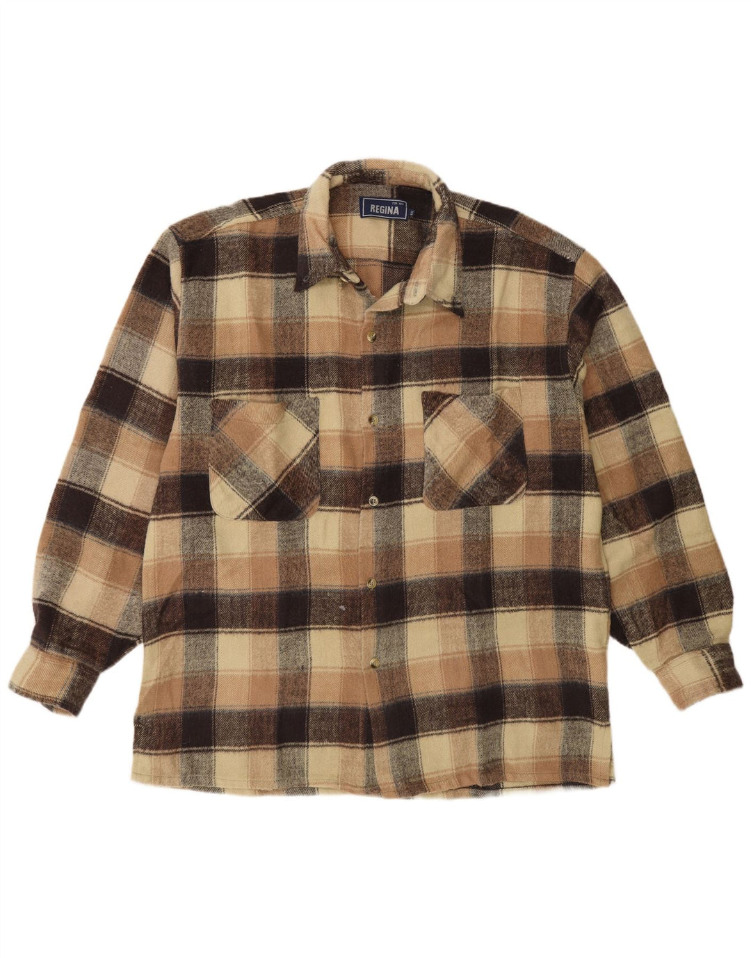 Cămașă de flanel pentru bărbați Regina, 2XL, bej, acrilic