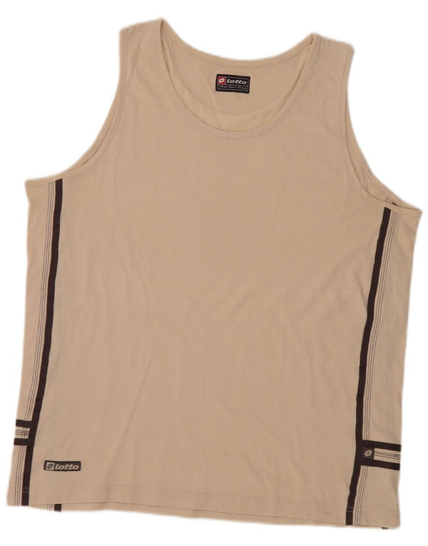 Lotto Mens Vest Top UK 40/42 Large Beige Cotton