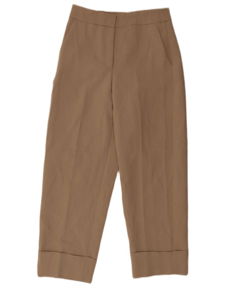 Pantaloni Drepți Zara Femei L28 L27 Poliester Bej