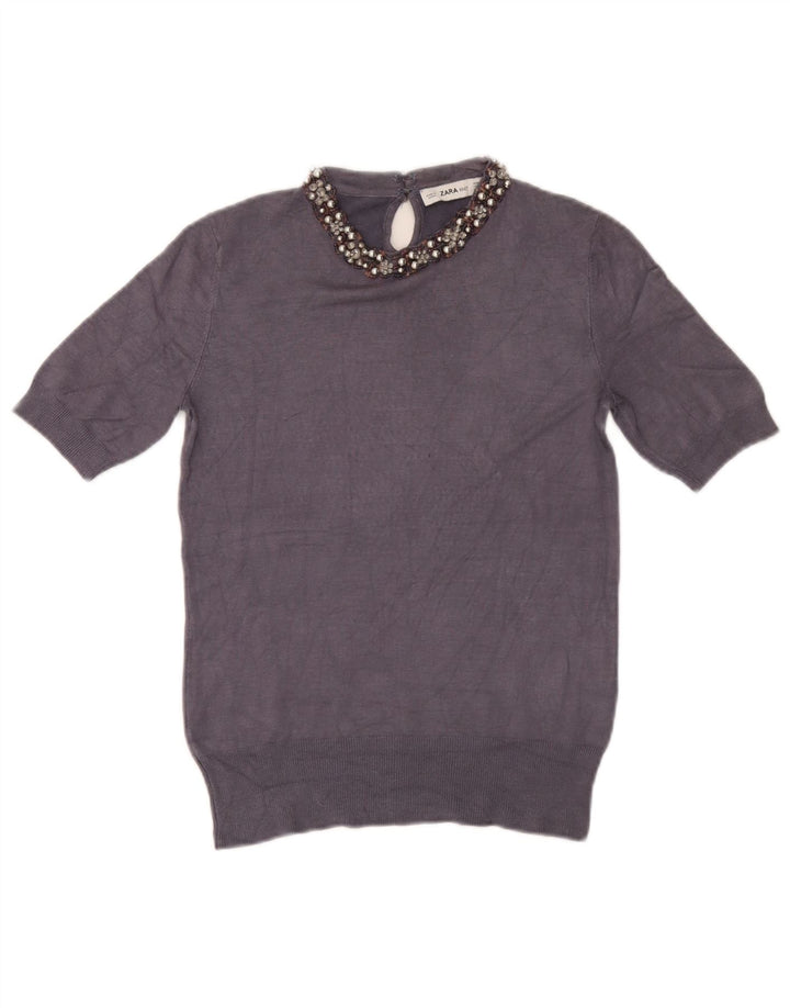 Bluză pentru femei Zara UK 12 Medium Bleumarin