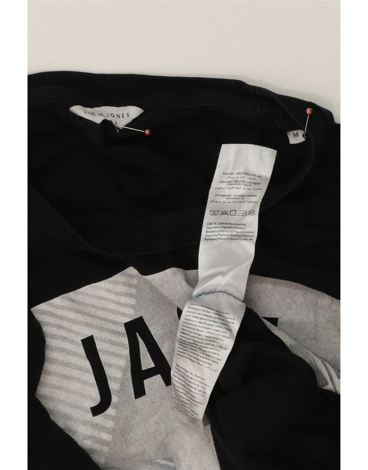 Tricou cu grafic Jack & Jones pentru bărbați Top mediu din bumbac negru