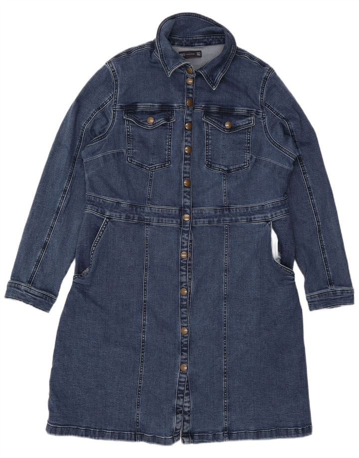 MARKS & SPENCER Rochie cămașă din denim pentru femei UK 18 XL Bumbac albastru