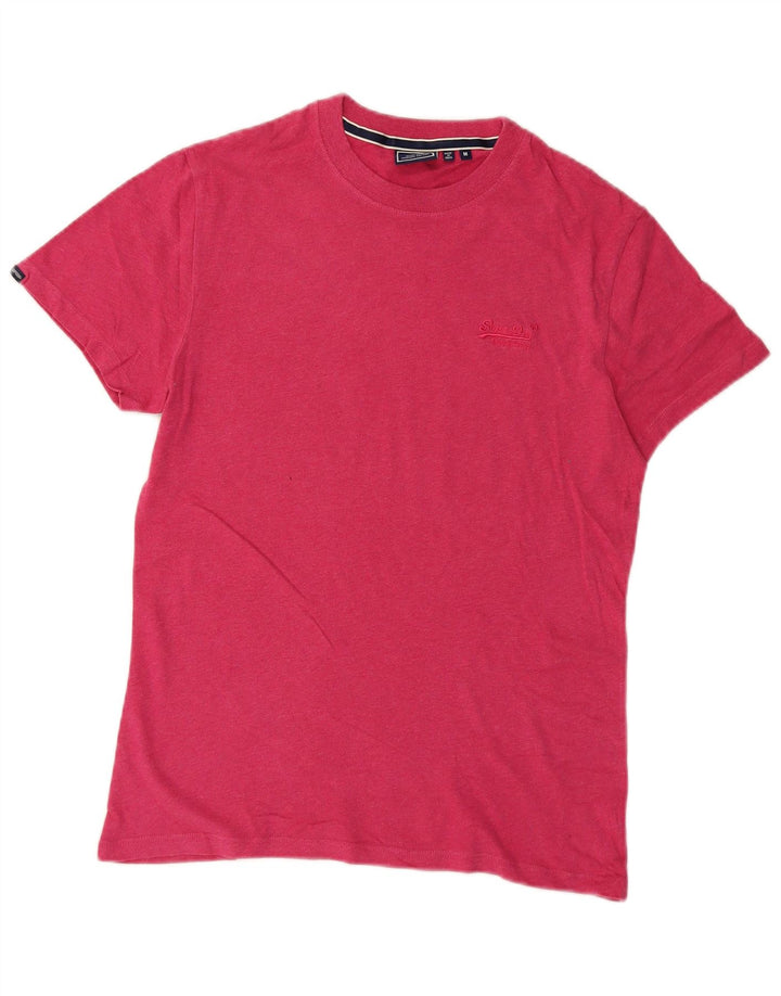 Tricou Superdry pentru bărbați Top mediu roz din bumbac cu pete