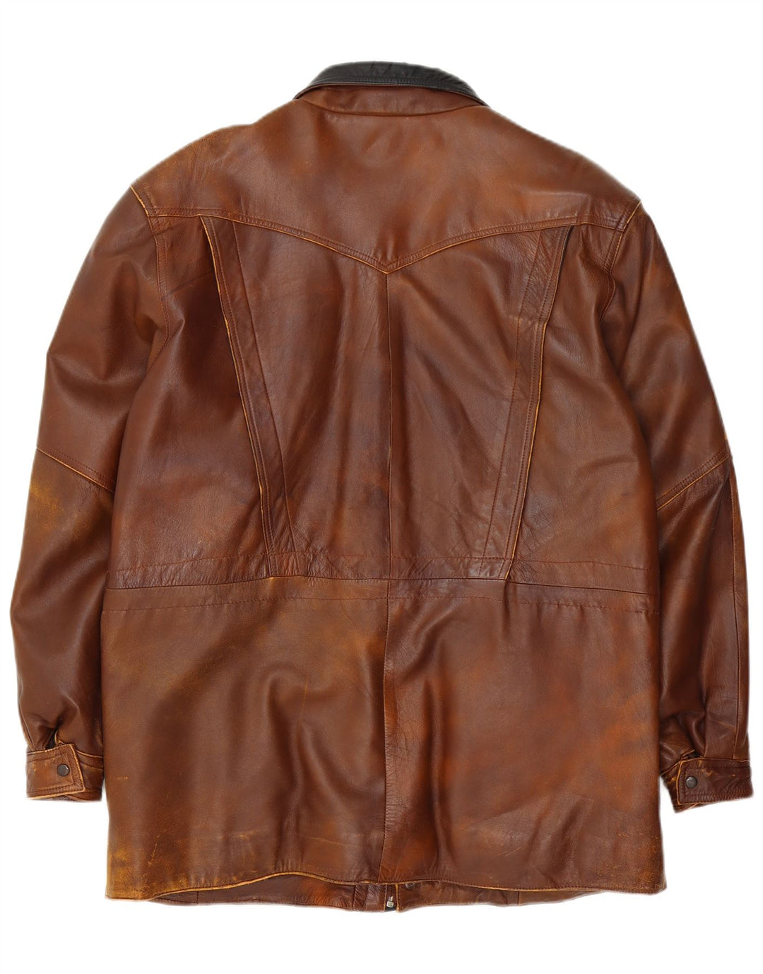 Jachetă de piele vintage pentru bărbați UK 42 XL maro