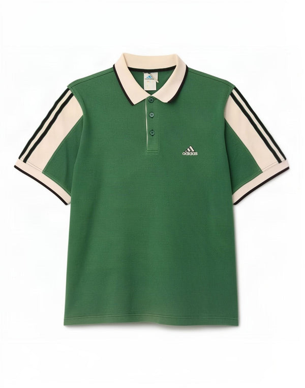 Tricou polo Adidas pentru bărbați Marea Britanie 42/44, bumbac color bloc verde mare