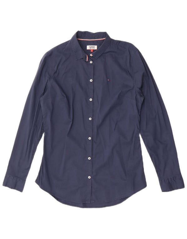 Cămașă Tommy Hilfiger pentru femei UK 14 mare, albastru bleumarin, bumbac