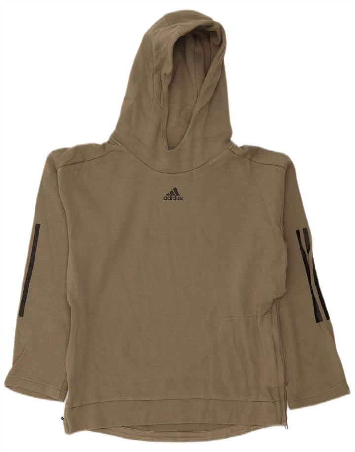 Pulover Adidas bărbătesc cu glugă mic kaki