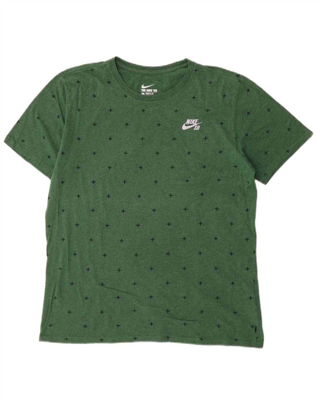 Tricou Nike pentru bărbați, cu tăietură atletică, cu model abstract, top mare din bumbac verde