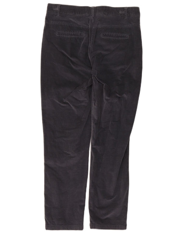 Pantaloni drepti din velur pentru femei Benetton UK 10 Small W30 L25 Bumbac gri