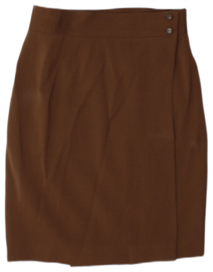 Fusta Wrap Vintage pentru femei US 8 Medium W25 Brown Wool