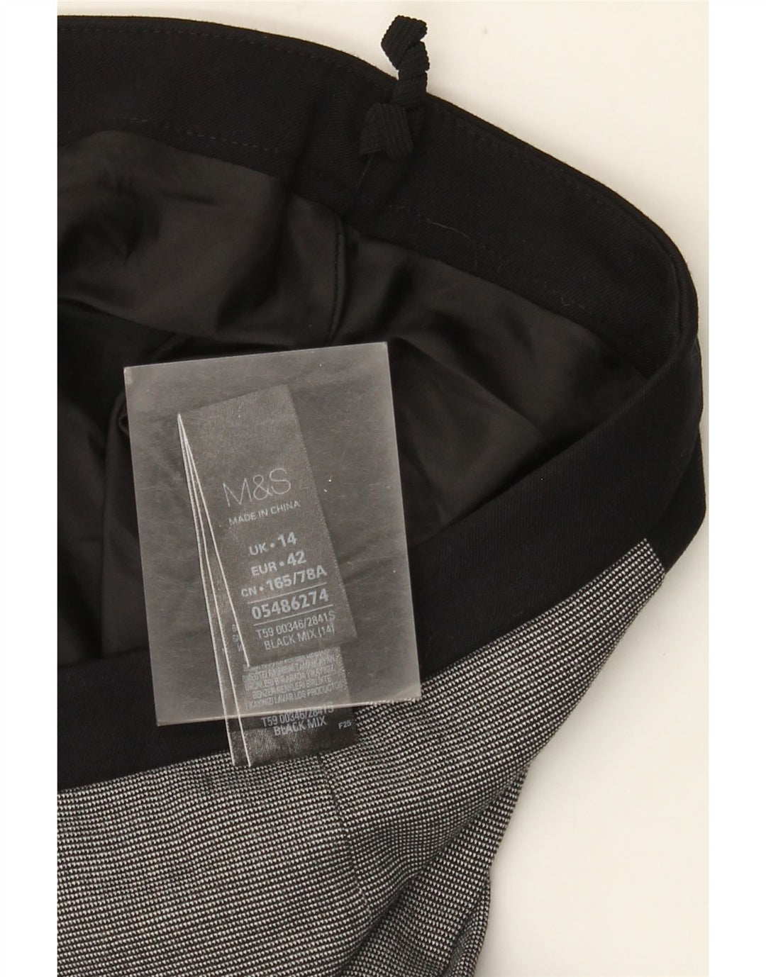 Fusta creion pentru femei Marks & Spencer UK 14 mare W34 poliester cu check negru